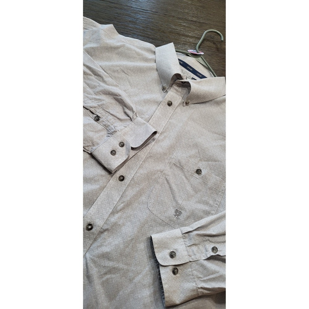 Vintage Wrangler TwentyX Dress Shirt Mens 2XL Geometric Pattern 20X Clean #37